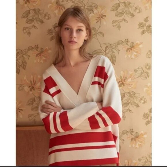 Sandro Paris Deep V-Neck Sweater s - Picture 1 of 10